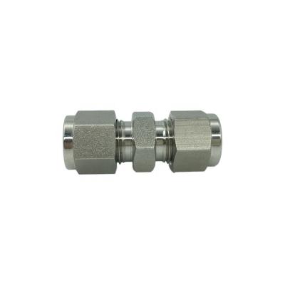 China Nut Sliver Plated OD 10 Mm Straight Stainless Steel Compression Union Fittings for sale