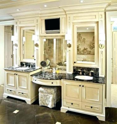 China Environmental friendly bathroom cabinet with makeup vanity for sale