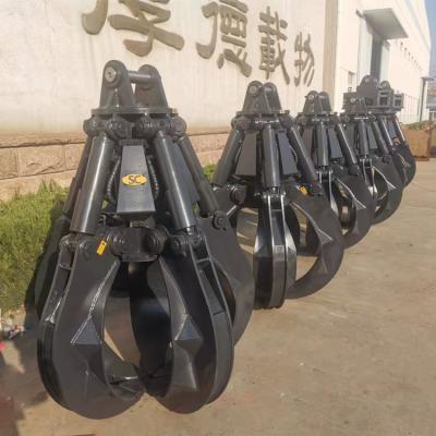 China Excavators SC Orange Peel Grapple Mounted Excavator With 4 Tooth For Scrap Handling for sale