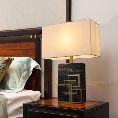 China Modern Marble Home Desk Lamp Retro Desk Lamp Decor Bedside Lamp Bedroom Study Living Room LED Marble Desk Lamp for sale