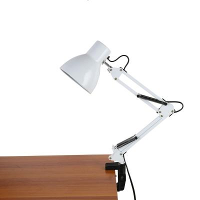 China Modern Highly Bright Minimalist 360 Degree Rotation Metal Swing Arm Study Table Foldable Desk Lamp With Clip for sale