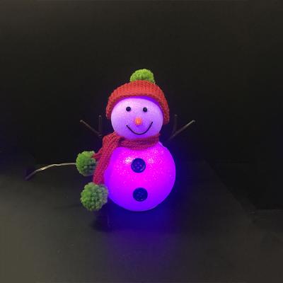 China 1L RGB Led Plastic Small Snowman Christmas Decor Lantern Holiday Indoor Small Lights for sale