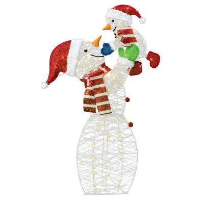 China Other Cute 42in Outdoor 50L 2D Christmas Snowman Sculpture Lights for Garden Decor for sale