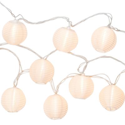 China Other 10PK 3IN Waterproof Outdoor Globe 10L Lantern Ball Lights Light Fabric String For Garden Decor for sale