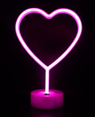 China Valentine Amazon hot sale 29cm fake heart valentine neon table light for sale