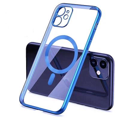 China Shockproof transparent phone case for iphone 12 pro max for magsafe case magnetic transparent phone case for iphone 11 for sale