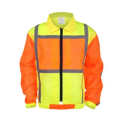 China Safety Reflective Vest Water Proof Jacket Mesh Fabric Long Sleeve Security Road Racing Shirt for sale