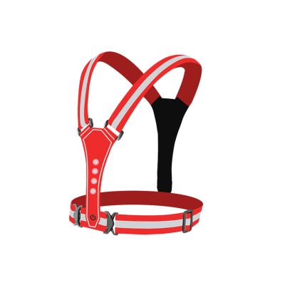 China Thickning Release Buckle New Design LED Instant Reflective Vest Portable Adjustable Elastic Cloth Band for sale