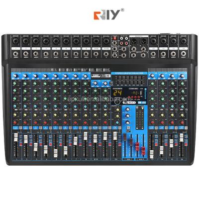 China RIY 24dsp Sound Card Factory Best Selling 16 Channel Digital Mixing Console Professional Audio DJ Mixer for sale