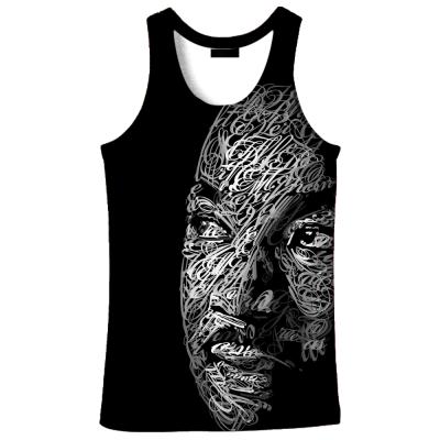 China Custom Clothing 3D Custom Muscle Workout Anti-Shrink New Drop Shipping Design Men Beach Tank Top Frame for sale