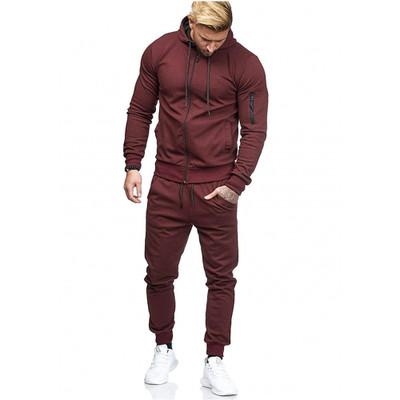 China Wholesale Custom Dropshipping MOQ 1 Tracksuit Set Latest Design Men Sportswear Cotton Anti-UV Simple Blank Tracksuit for sale