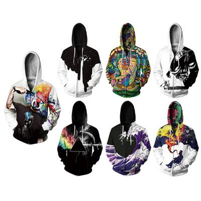 China Anti-wrinkle drop shipping moq1 full face custom zip up hoodie with inside pocket for sale