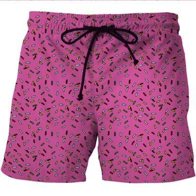 China Summer Breathable Dropshipping All Over Your Own Sublimation Print Beach Board Shorts 3d Print Design Blue Mens Swimming Trunk Pink Custom for sale