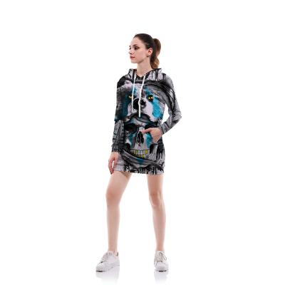 China Drop Shipping MOQ 1 Anti-Shrink 3D Print Printed On Demand High Quality Plus Custom Hoodie Dress for sale