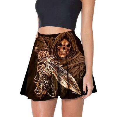 China Plus Size Drop Shipping Apparel 3d Customized Printed Two Piece Short Skirts Set Pleated Short Skirt Women for sale