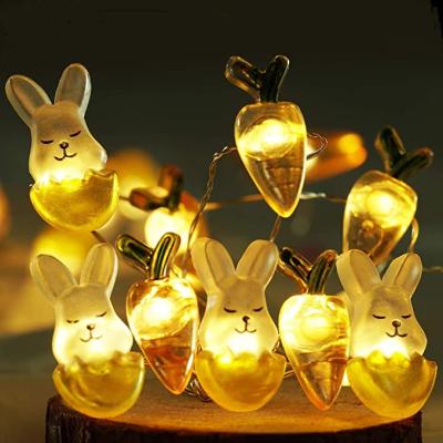 China Easter Light Festival Holiday Lights Tree Decor Copper Wire Light Fairy Carrot Bunny Easter Decorative Lights String 3D Rabbit Hatching Eggs Light for sale