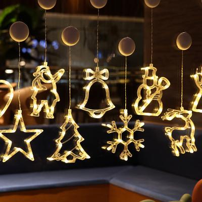 China Light Hanging Ventana de colgantes de silueta de lux Christmas Pathway Patio Bedroom Decor Suction Cup Window Light Decoration Lights New Year Light Hanging Ventana for sale