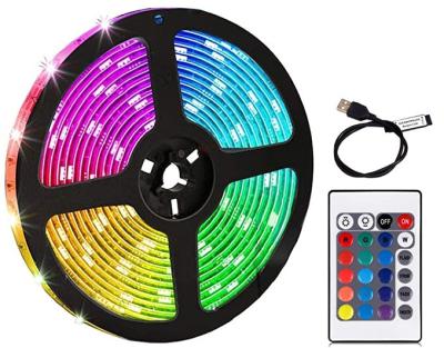 China Novelty RGB 5050 Color Changing Dynamic Modes Remote Led Light Led TV Backlight RGB Color Changing 3M Aura LED Lights for sale