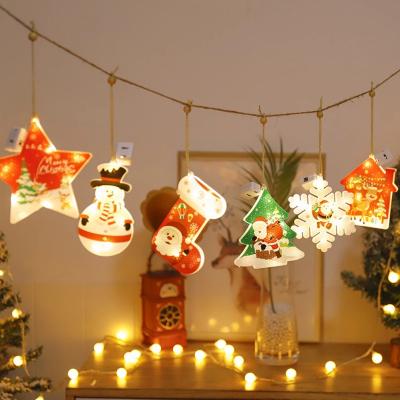 China Ornaments Hanging Snowman Snowflakes Bump Christmas Tree Decor Hanging Light Christmas Ornaments Light DIY LED Light Pendants Ornaments Hanging for sale