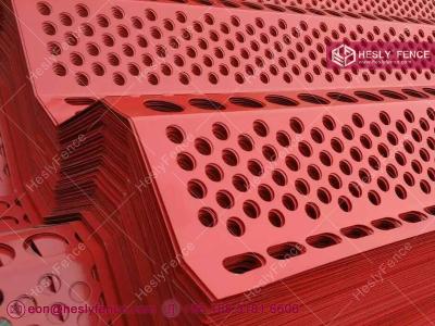 China Wind and Dust Control Fence For Coal Storage | high 6m | Color Red | Perforated Steel Sheet - HeslyFence China for sale