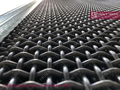 China 65Mn Mining Sieving Screen | Carbon Steel Crimped Wire Mesh | 6mm wire | 20X20mm | Hesly Metal Mesh China for sale