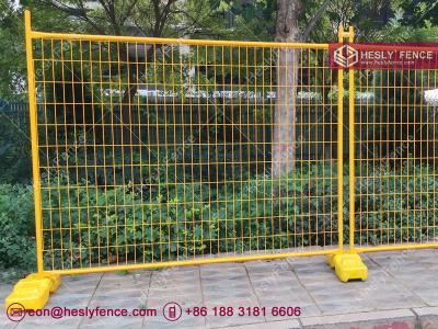 China Yellow Color Temporary Fence System | Standard 2.1mX2.4m | AS4687-2007 | Powder Coated | HeslyFence Brand for sale