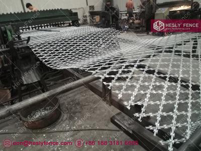 China 1.8mX6.0m CBT-60 Welded Razor Mesh Security Fencing 150X300mm Diamond Aperture for sale