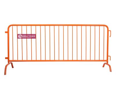 China Height 1.1m X 2.2m Crowd Control Barrier | Orange Powder Coated | Removable Feet for sale