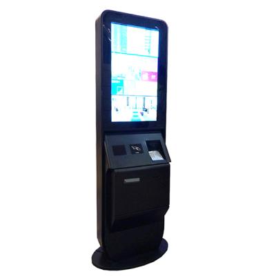 China SDK 32/43 inch Touch Screen Self Service Hotel Check In Kiosk with Passport Scanner and Key Card Dispenser for sale