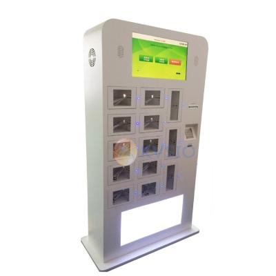 China Indoor Public Cell Phone Smart Mobile Tablet Kiosk Refilling Machine/Station Lockers with Barcode Scanner for Shopping Mall Airport Gym for sale