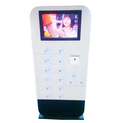 China Tablet Indoor Mobile Cell Phone Kiosk Station Locker Filling Machine with Metric Fingerprint Reader for Airport Restaurant Bus Metro for sale