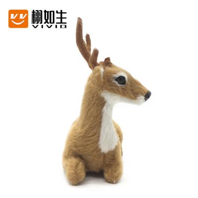 China 2021 Mini Plush Toy Outdoor Christmas Decoration Deer Plush Stuffed Toys Sika Deer Factory Price Simulation Christmas Decorations Deer for sale