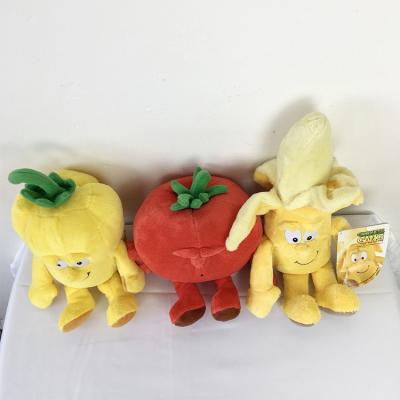 China Promotion mascot colorful veg vegetables custom factory stuffed mango kiwi peach broccoli fruit plush toys for sale