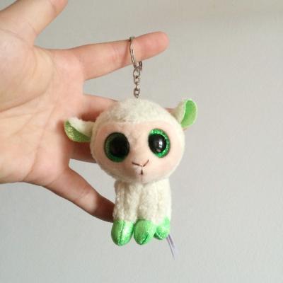 China Promotion Custom Mini Green Plastic Eyes Stuffed Key Chain Lamb Sheep Soft Toy Plush for sale