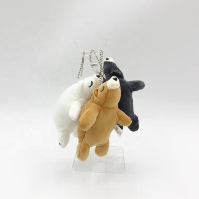 China Promotion Custom Mascot Plush Toy Mini Cute Soft Stuffed 3D Polar Bear White Key Chain for sale