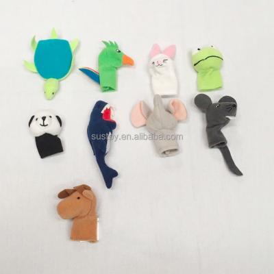 China Promotion Turtle Shark Frog Panda Elephant Fish Stuffed Animals Felt Finger Puppet Spells for sale