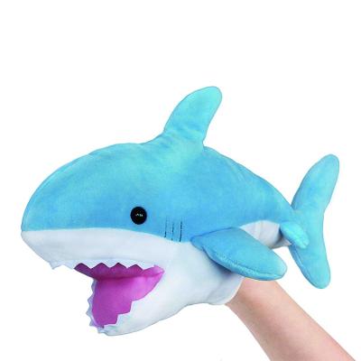 China Eco-Friendly Promotion Education Stuffed Animals Dolphin Shark Doll Stuffed Hand Puppet For Adult for sale