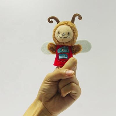 China Mini animal toy hand printed promotion annimated custom bee finger puppet for kids for sale