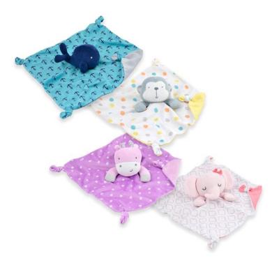 China Custom Plush Organic Soft Plush Mini Blanket Promotional Fleece Toy Security Infant Baby Blankets for sale