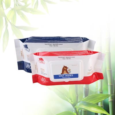 China No Fragrance OEM Organic Biodegradable Organic Bamboo Water Sensitive Baby Eco Wet Wipes For Baby for sale