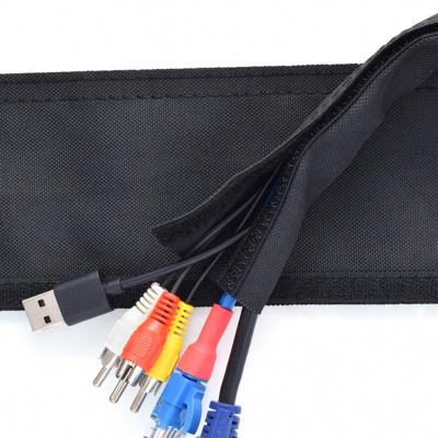 China Braided cable sleeve high quality cable protection zipper wrap for cable management for sale