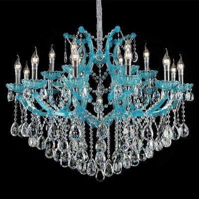 China Modern Light High Quality Iron Family Villa Chandelier Luxury Hotel Lobby Custom Hanging Glass Chandelier for sale