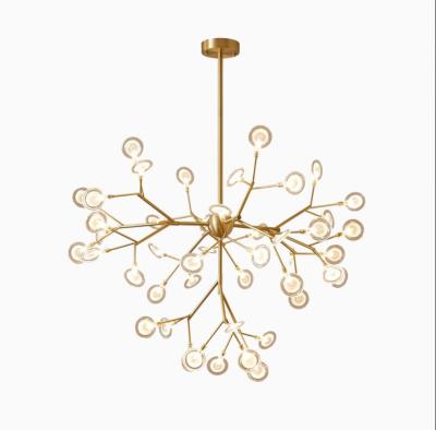 China Luxury Contemporary Metal Living Room Decoration Gold Nordic Lighting Modern Long Led Chandelier for sale