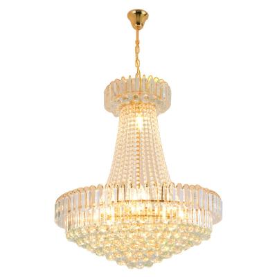 China Crystal Chandelier Light Luxury European Gold Villa Stairs Style Living Dining Room Crystal Chandelier For for sale