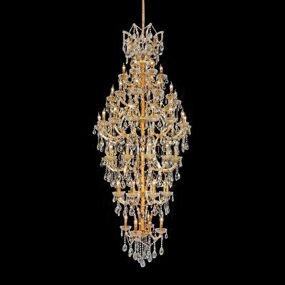 China Hot Selling Light Luxury Glass Home Pendant Light Modern Gold Living Room Hanging Light for sale