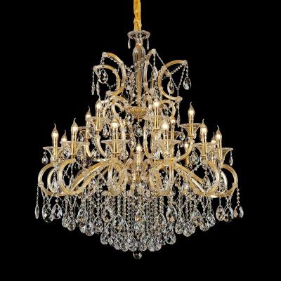 China High Quality Luxury Luminous Soft Light Luxury Glass Chandelier Hotel Lobby Pendant Light for sale