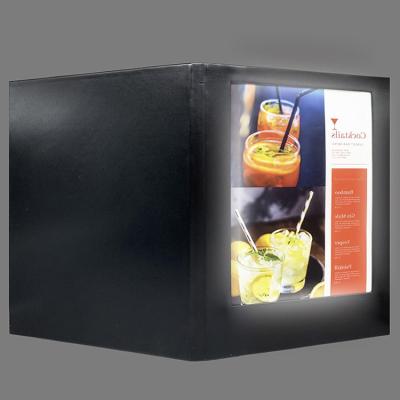 China Restaurant 3 View Rechargeable High Quality Rechargeable Menu Folder Portable Illuminated Led Menu for sale