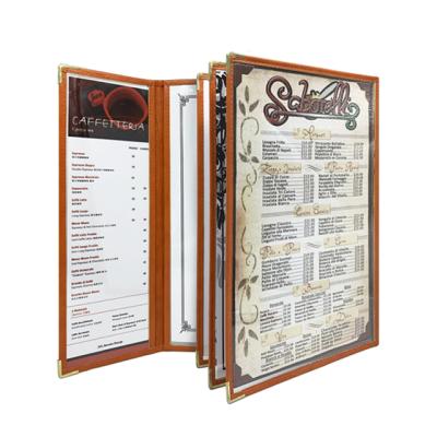 China Easy to update your leatherette content retail good quality PVC with low price PVC menu folder hot sale for sale