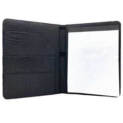 China Hardcover Crocodile PU Leather Document A4 Folder Organizer Business Manager for sale