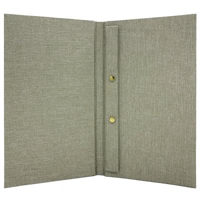 China Easy to update your content retail restaurant custom canvas interior screw leather menu covers stand for sale